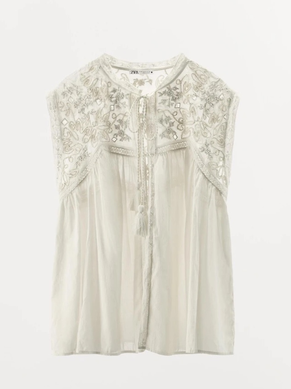 Zara Limited Edition Embroidered Lace Top NWT - Picture 2 of 6